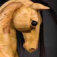 reclaimed poplar rocking horse hand carved real horse hair mane and tail
