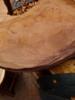 minor blade marks shown from using lancelot chainsaw attachment for angle grinder, surface quite smooth when no mistakes are made