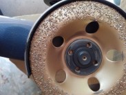 wood grinding attachment for angle grinder show on grinder with guard