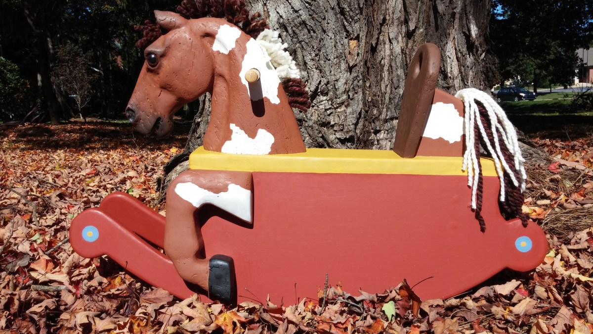 toddler rocking horse carved from reclaimed poplar