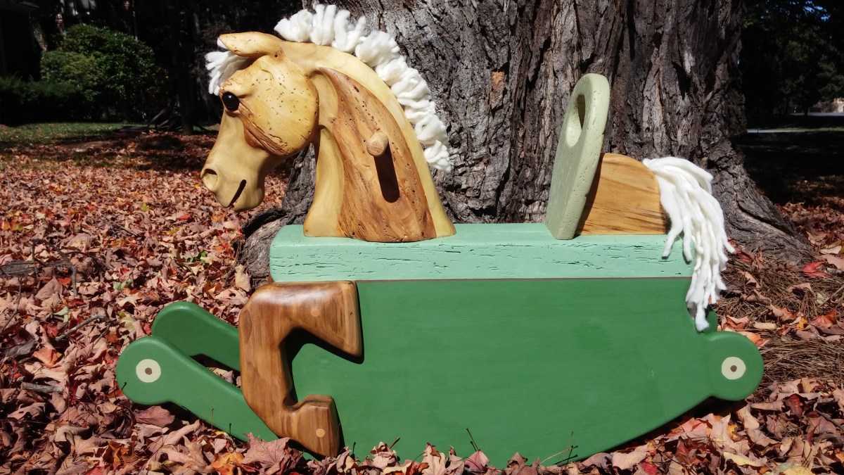 toddler rocking horse carved from reclaimed poplar