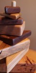 hand made stacking triangles from reclaimed lumber