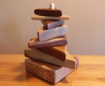 hand made stacking triangles from reclaimed lumber
