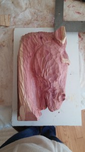 beginning cedar horse head carving