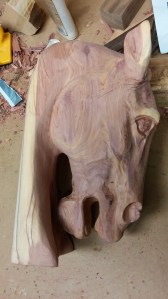  cedar horse head carving sanding time
