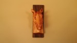 carved horse head from honduran cedar wood finished with oil and beeswax made to be wall mounted
