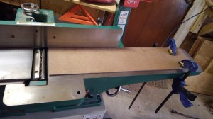 how to set up jointer to plane one face when board is wider than the jointer